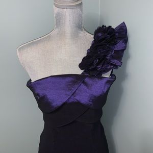 SNAP one shoulder purple bodycon mini dress wedding guest size 5 cocktail